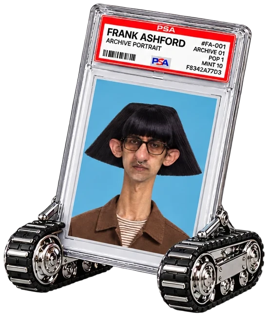 The Frank Ashford slab mounted on chrome tank treads